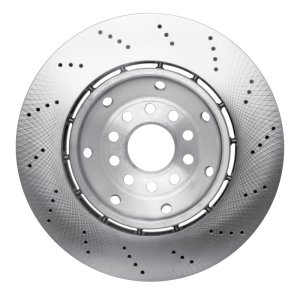 Audi RS6 Brake Rotor (1) - Front Left - R1 Concepts - Drilled Carbon Alloy GeoMET - `03-`04
